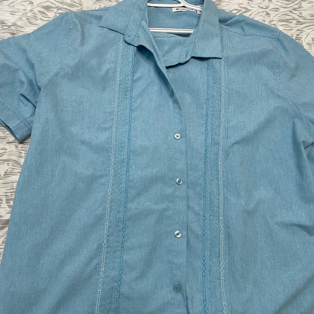 Cubavera Sky Blue Short Sleeve Shirt